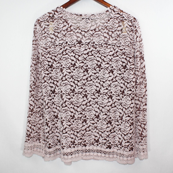 Hannah Sheer Velvet Rose Long Sleeve Blouse, sz: M - Picture 8 of 8